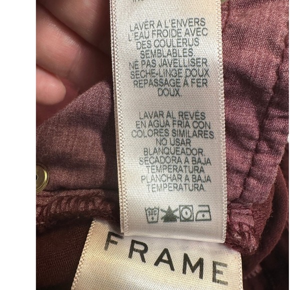 FRAME Le Skinny de Jeanne Burgundy Wine Red Jeans Size 27 Raw Hem-New No Tags - Picture 10 of 12